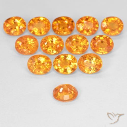 Granada espessartita Laranja Intenso Natural 0.63ct, oval, VS
