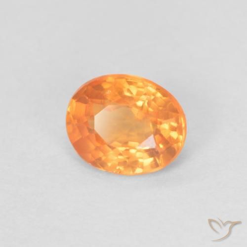 Granada espessartita Laranja brilhante Natural 0.42ct, oval, VS-SI
