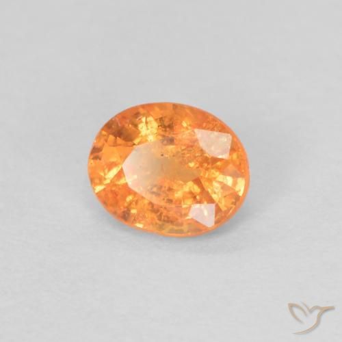 Granada espessartita Laranja brilhante Natural 0.35ct, oval, VS-SI