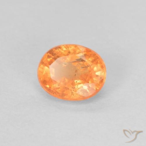 Granada espessartita Laranja brilhante Natural 0.42ct, oval, VS-SI