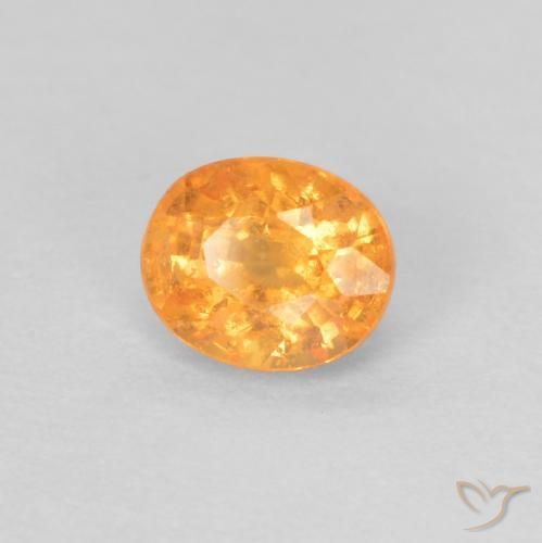 Granada espessartita Laranja Intenso Natural 0.43ct, oval, VS-SI