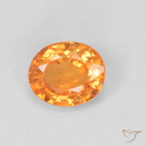 0.49ct Natural Laranja brilhante Granada espessartita, oval, VS