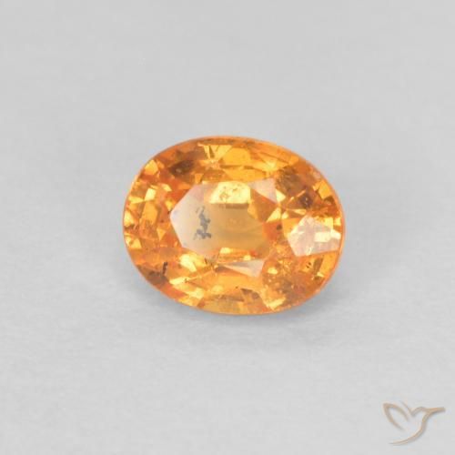 Granada espessartita Laranja brilhante Natural 0.44ct, oval, VS-SI