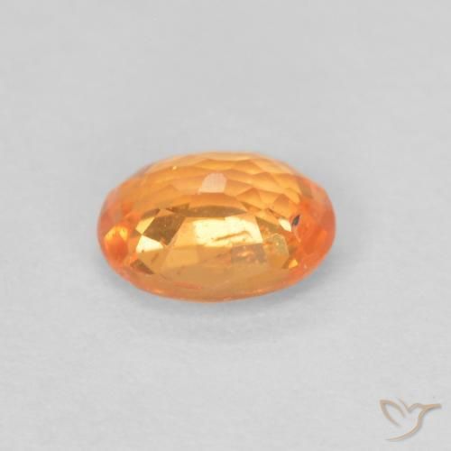 Granada espessartita Laranja brilhante Natural 0.47ct, oval, VS