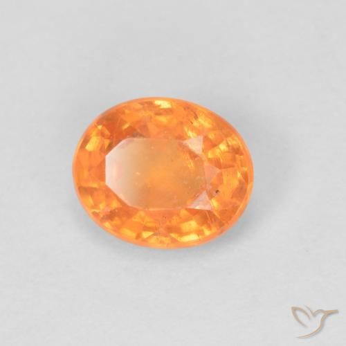 Granada espessartita Laranja brilhante Natural 0.49ct, oval, VS