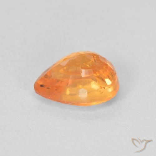 Granada espessartita Laranja Intenso Natural 0.48ct, Formato de pêra, VS