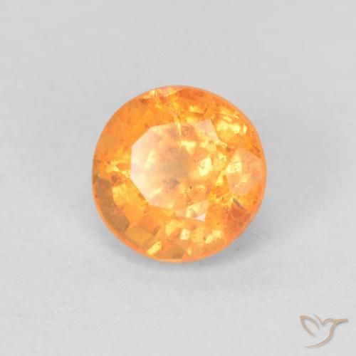 Granada espessartita Laranja Intenso Natural 0.60ct, Redondo, VS