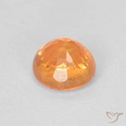 Granada espessartita Laranja Intenso Natural 0.60ct, Redondo, VS