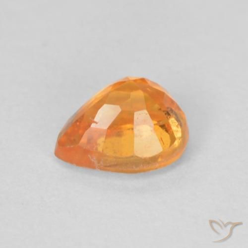 Granada espessartita Laranja Médio Natural 0.53ct, Formato de pêra, VS