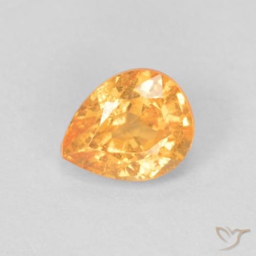 0.43ct Natural Laranja brilhante Granada espessartita, Formato de pêra, VS