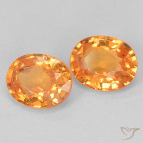 Pedras preciosas de Granada espessartita Laranja brilhante natural de 0.93 ct, oval, VS