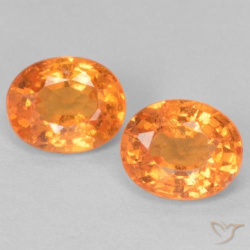 0.99ctw Natural Laranja brilhante Granada espessartita, oval, VS