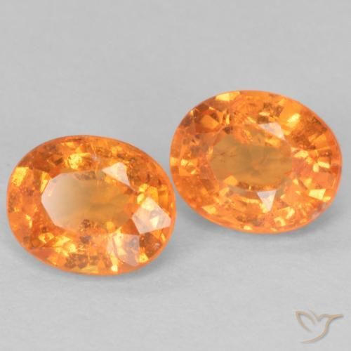 Pedras preciosas de Granada espessartita Laranja brilhante natural de 0.99 ct, oval, VS