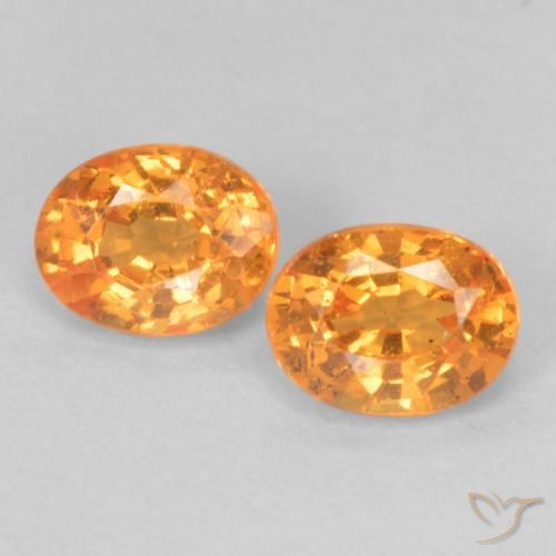 0.55ctw Natural Laranja brilhante Granada espessartita, oval, VVS-VS