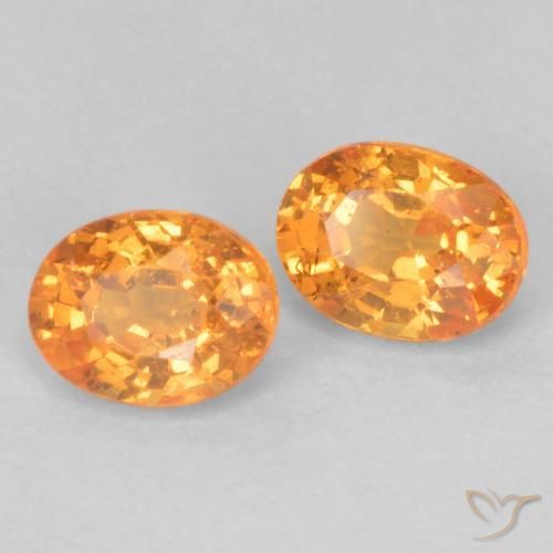 Pedras preciosas de Granada espessartita Laranja brilhante natural de 0.55 ct, oval, VVS-VS