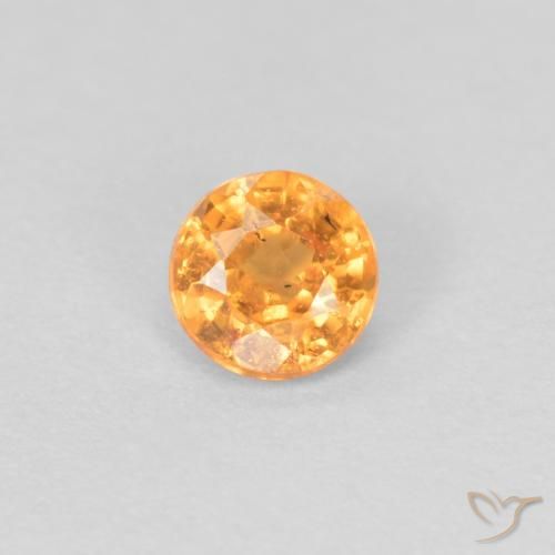 0.27ct Natural Laranja Intenso Granada espessartita, Redondo, VS