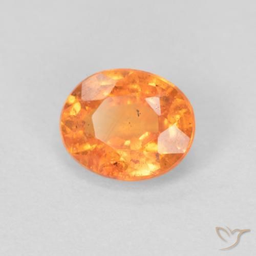 Granada espessartita Laranja Médio Natural 0.54ct, oval, VS-SI