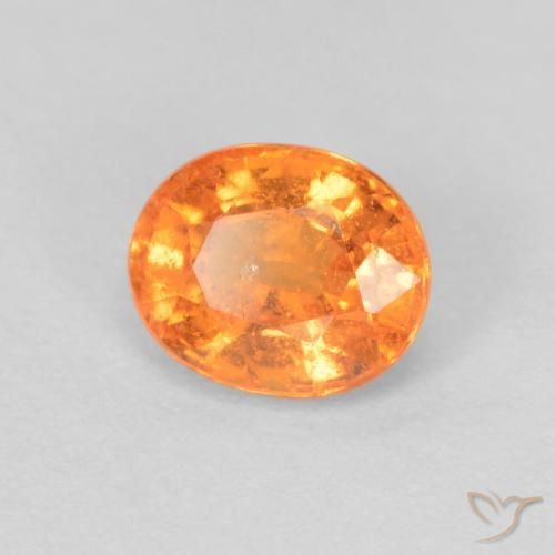 Granada espessartita Laranja Médio Natural 0.59ct, oval, VS-SI