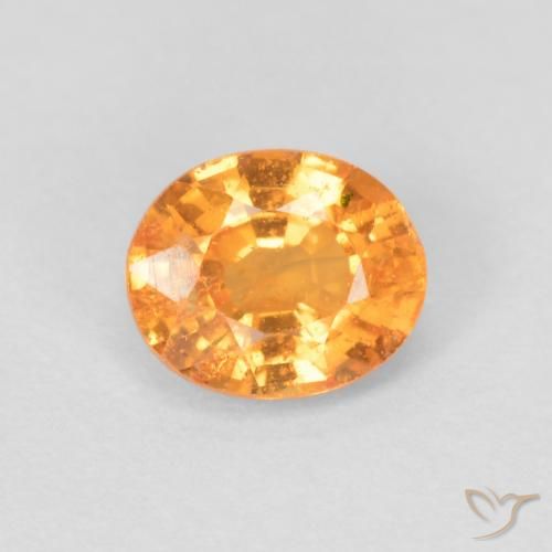 0.56ct Natural Laranja brilhante Granada espessartita, oval, VS-SI