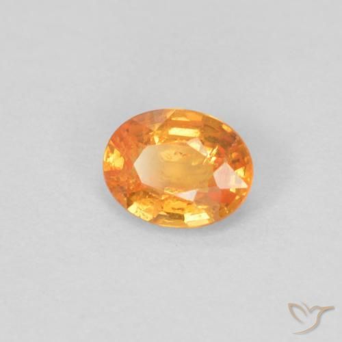 Granada espessartita Laranja brilhante Natural 0.33ct, oval, VS-SI