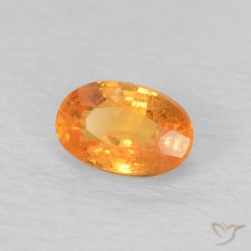Granada espessartita Laranja Médio Natural 0.46ct, oval, VS