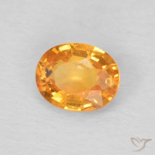 Granada espessartita âmbar laranja Natural 0.44ct, oval, VS