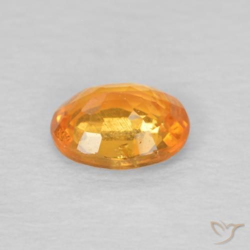 Granada espessartita âmbar laranja Natural 0.44ct, oval, VS