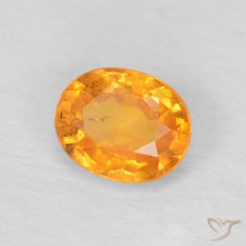 Granada espessartita âmbar laranja Natural 0.50ct, oval, VS