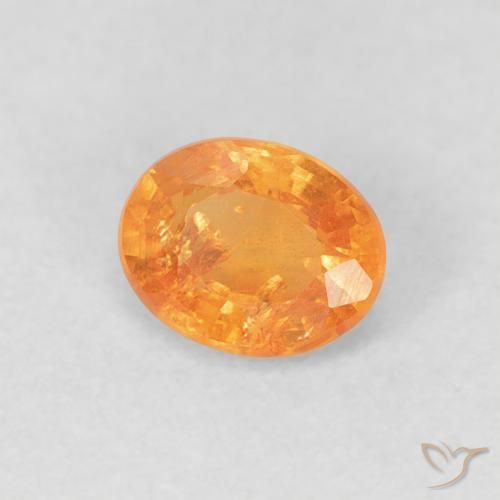 Granada espessartita Laranja brilhante Natural 0.53ct, oval, VS-SI