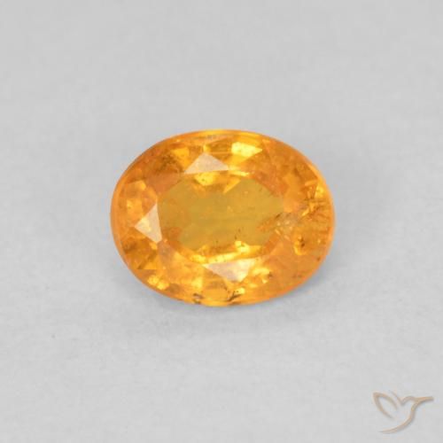 0.48ct Natural Laranja Intenso Granada espessartita, oval, VS-SI