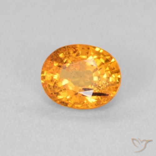 Granada espessartita mel de laranja Natural 0.55ct, oval, VS-SI