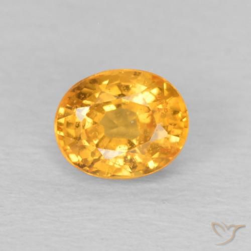 0.58ct Natural Laranja escuro-dourado Granada espessartita, oval, VS