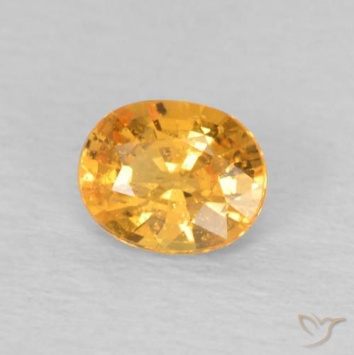 Granada espessartita Medium Light-Orange Natural 0.49ct, oval, VS