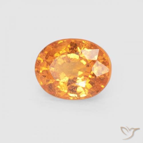 Granada espessartita Laranja Médio Natural 0.58ct, oval, VS