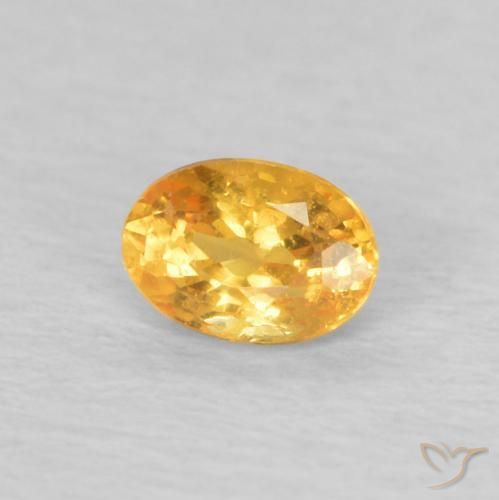 Granada espessartita ouro brilhante Natural 0.22ct, oval, VS