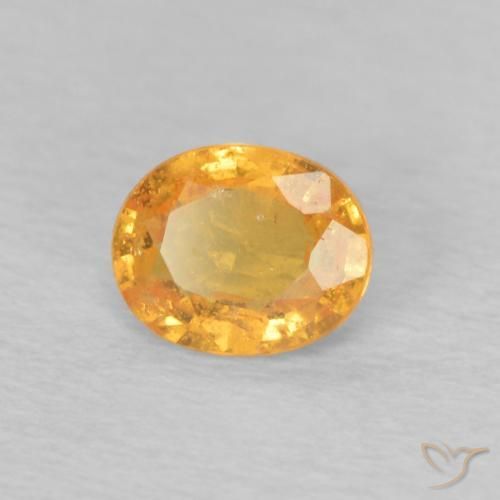 Granada espessartita Laranja brilhante Natural 0.41ct, oval, VS-SI
