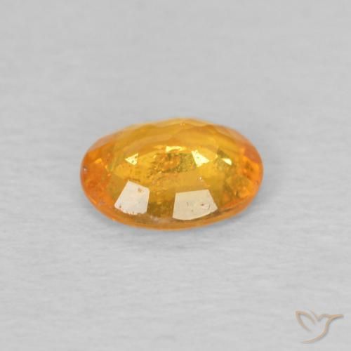 Granada espessartita Laranja brilhante Natural 0.41ct, oval, VS-SI