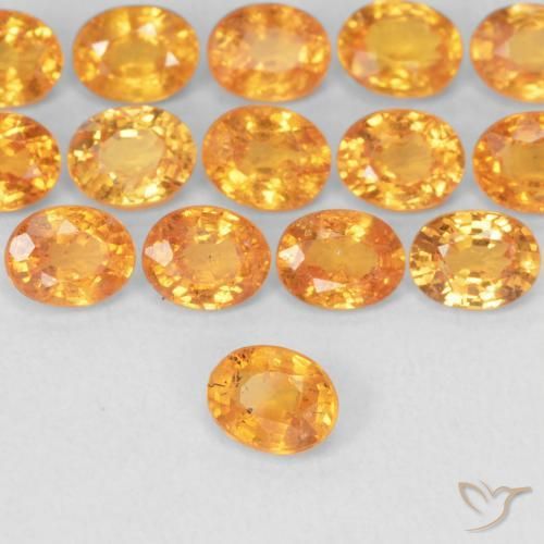 Granada espessartita Laranja Médio Natural 0.28ct, oval, VS