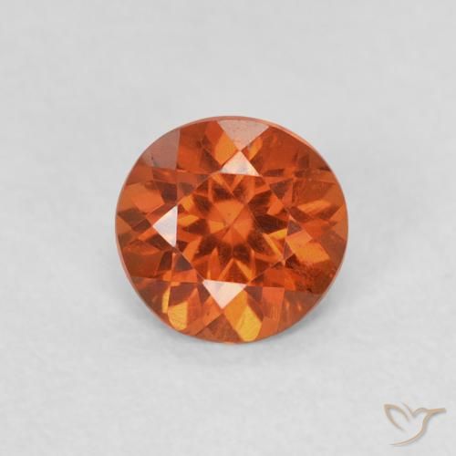 Granada espessartita âmbar laranja Natural 0.57ct, Corte Redondo, SI