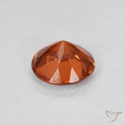 Granada espessartita âmbar laranja Natural 0.57ct, Corte Redondo, SI