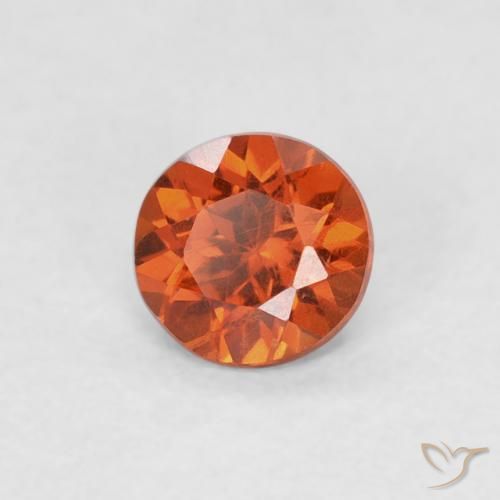 Granada espessartita fogo laranja Natural 0.39ct, Redondo, SI