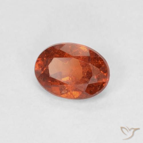Granada espessartita laranja avermelhado Natural 0.64ct, oval, SI