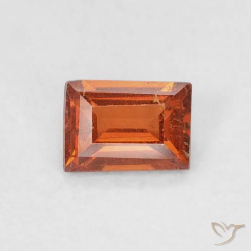 0.30ct Natural laranja avermelhado Granada espessartita, baguete, SI