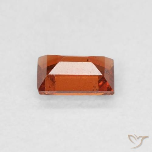 Granada espessartita laranja avermelhado Natural 0.30ct, baguete, SI