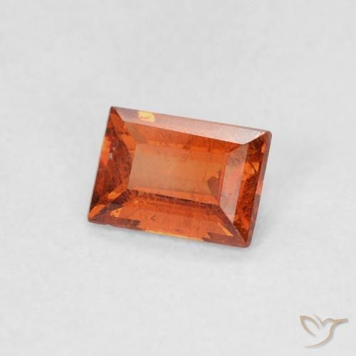 Granada espessartita Laranja Médio Natural 0.56ct, baguete, SI