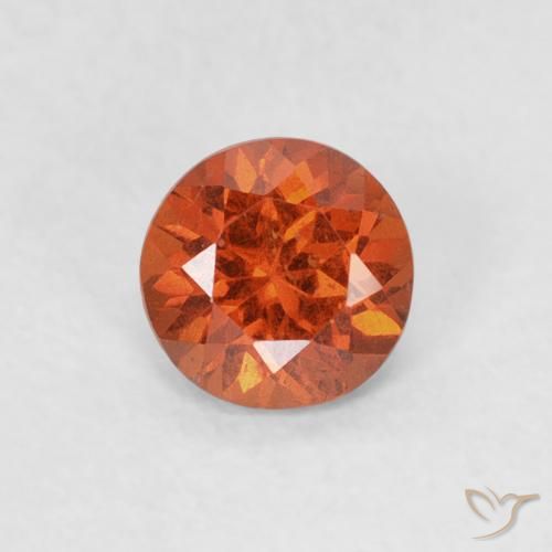 0.48ct Natural laranja quente Granada espessartita, Redondo, SI