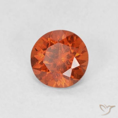 Granada espessartita laranja quente Natural 0.48ct, Redondo, SI