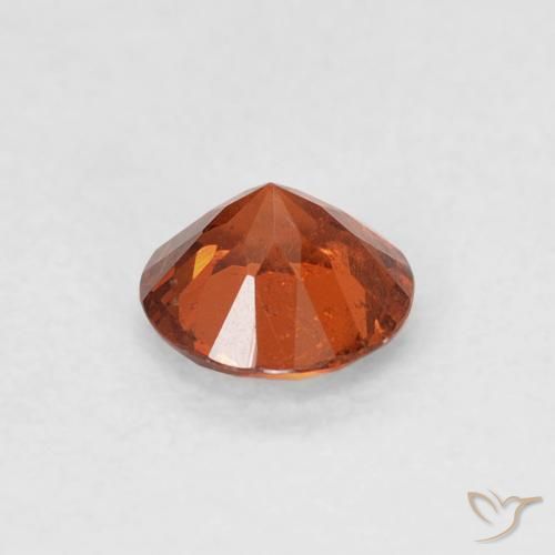 Granada espessartita laranja quente Natural 0.48ct, Redondo, SI