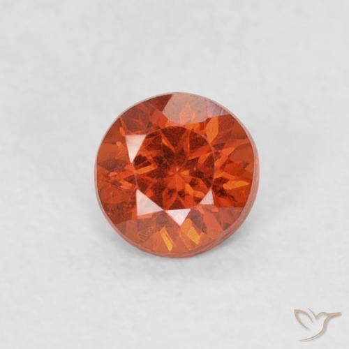 0.33ct Natural Laranja Médio Granada espessartita, Redondo, SI