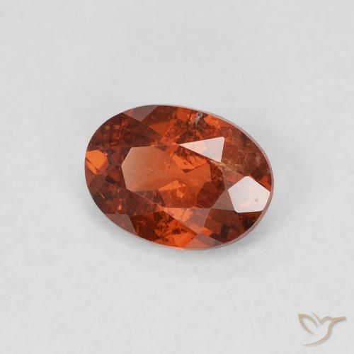 Granada espessartita Laranja escuro Natural 0.70ct, oval, SI-I1